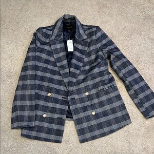 Banana Republic Blue and White Plaid Blazer